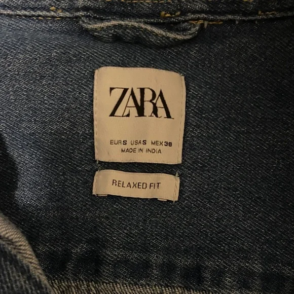 Zara Indigo Denim Casual Top - Picture 2 of 2